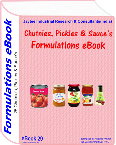 E Books Chutney, Picklea  S, Sauces Recipes Formulations Ebook (Ebook29)