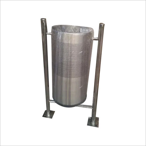 Stainless Steel Pole Mounted Dustbin