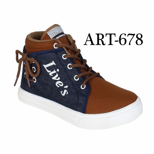 Canvas Shoes - Canvas, Rubber, Mid-Top, Brown, Various Sizes | Lace-Up, Breathable, Durable Design, Stylish, Comfortable, Lightweight