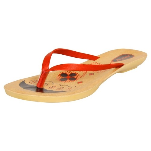 Flip-flop - Pvc, Multiple Sizes, Red | Comfort, Style, Durable, Lightweight, Breathable Eva Sole, Embroidered Pattern