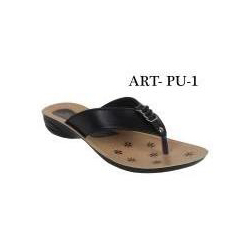 PU Slipper - PU Material, Multiple Sizes, Black | Comfortable, Durable, Stylish, Lightweight, Low Heel, Rubber Sole, Flat Style