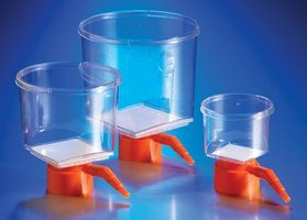 White And Orange Bottle-Top Vacuum Filters