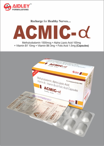 Methylcobalamin 1500mcg + Alpha Lipoic Acid 100mg + Vitmin B1 10mg + Vitamin B6 3mg + Folic Acid 1.5mg  Capsules