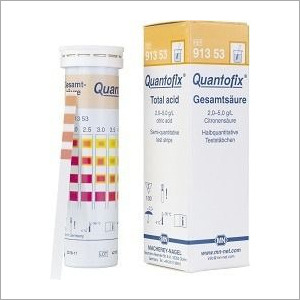 QUANTOFIX Test Strips - Semi-Quantitative Format, 100 Test Strips Tube | Visual & Reflectometric Evaluation for Citric Acid Measurement