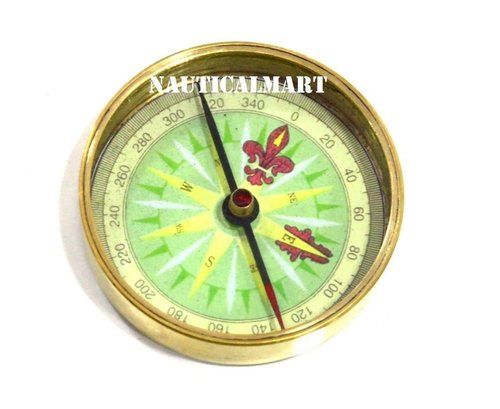 Nautical-Mart 4 inch Sundial Compass Solid Brass Sun Dial (3 inch w/Wooden  Box)