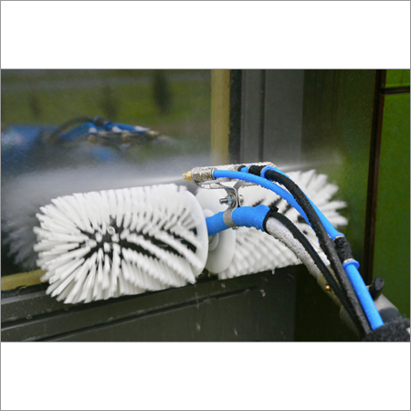 Solar Panel Cleaning With Roating Brushes