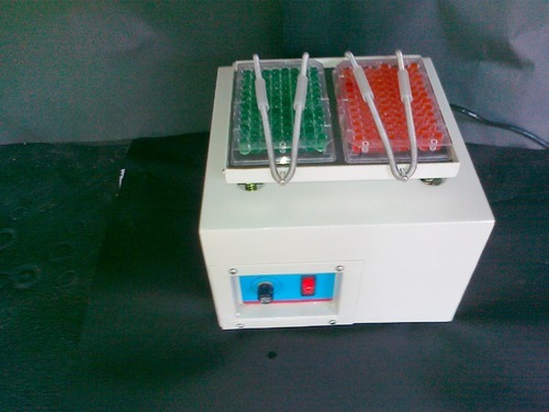 Micro Plate Shaker - MS Painted Epoxy Body, Stainless Steel Tray 180x150 mm, White Color | 120V Voltage, 1.5 kg Weight, 100-1500 Strokes/Min