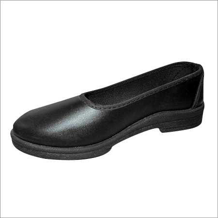 Leather Girls Black School Shoes