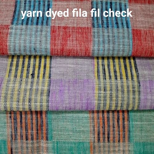 Shirting Yarn Dyed Fila Fil Check Fabricc 58"