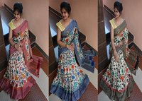 Designer Silk Saree - Manipuri / Linen Chanderi Fabric, Digital Print Design | Superior Quality, Printed Pattern, Perfect For Any Occasion