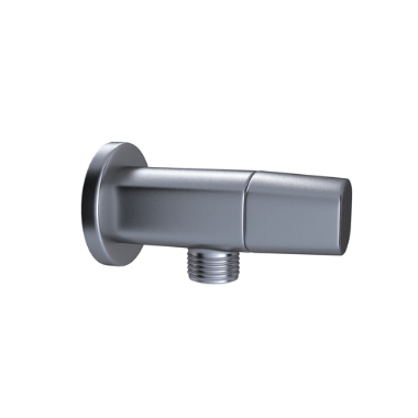 Armada Angular Stop Cock - Stainless Steel 8.3x4.5x14.5 cm Chrome Finish | Elongated Shape Wall Mounted 12 Years Warranty