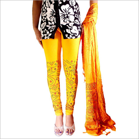 Ladies Block Printed Leggings With Dupatta