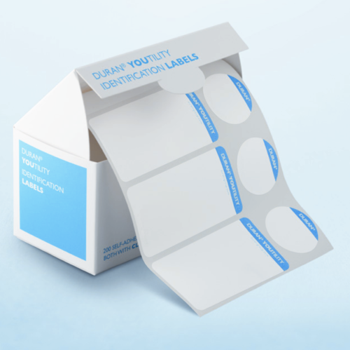 Youtility Bottle Labels - 36x70 Millimeter White Polyester, Tear Resistant Adhesive, Easy Remove & Clean