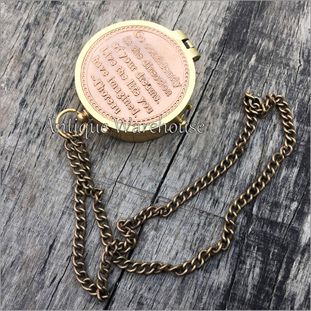 Brass Sundial Compass With Chain