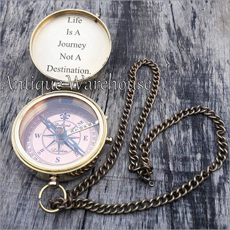 Brass Compass - 2 Inch Size, "Let Your Heart Be Your Compass" Inspirational Quote, Perfect for Hunting and Hiking