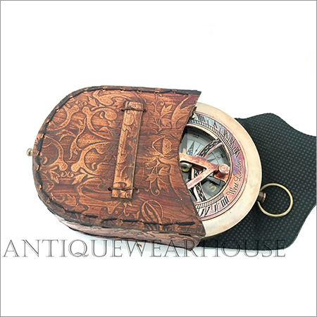 Nautical Handmade Brass Compass With Case