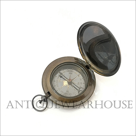Vintage Push Button Brass Compass