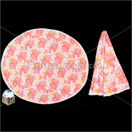 Cotton Pink Printed Beach Mandala