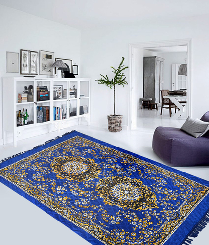 Home Elite Jute Carpet 5x7 feet,Blue