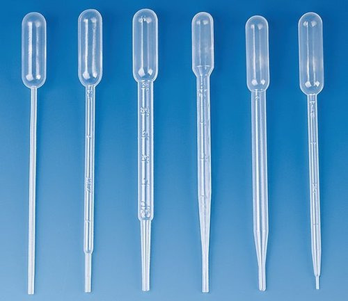 Pipette - PE-LD Material, 600 mm Length, White Color | Graduations of 1 mL, 500-Pack with Excellent Drop Reproducibility