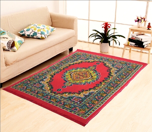 Home Elite Fiber Carpet 5x7 feet,Red