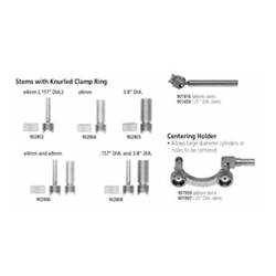 Stems - Metal, 4mm/8mm/3/8" Dia, Black Finish, Knurled Clamp Ring, Secure Grip, Easy Mounting