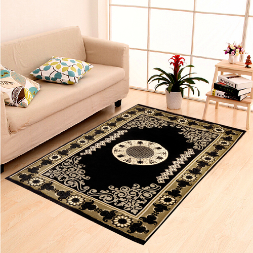 Home Elite Chenille Carpet 5x7,Black