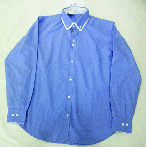 Mens Long Sleeves Blended Shirt - Blended Cotton, M-XXL, Blue | Double Collar, Comfortable Fit, Durable Material