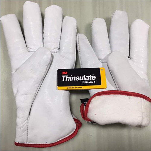 Driving Leather Gloves - Leather, Medium, White, Thinsulate Insulation | Durable, Insulated, Grip Enhancement, Comfortable Fit
