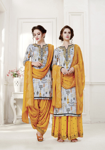 Exclusive designer Prited Patiala Suits