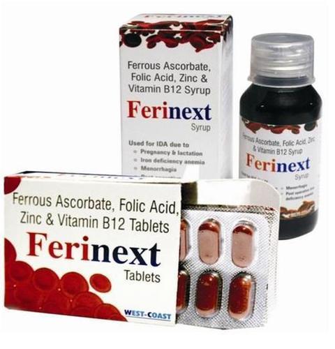 Ferrous Ascorbate Folic Vit.B12 & Zinc Tablets Health Supplements