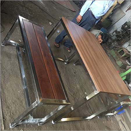 Stainless Steel Canteen Table With Sitting