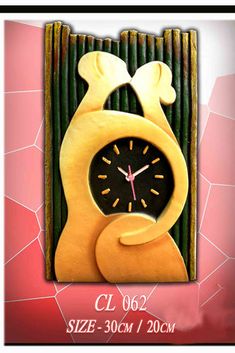 Black And Black Terracotta Wall Clock