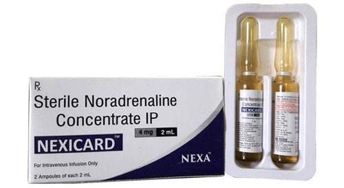 Noradrenaline Injection Application: Norepinephrine Is Used To Treat Life-Threatening Low Blood Pressure