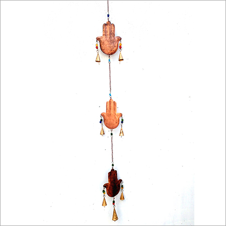 Hand Designed Hanging Bell - Metal, Unique Hand Shape, Mix Color | Decorative Accent for Home Interiors