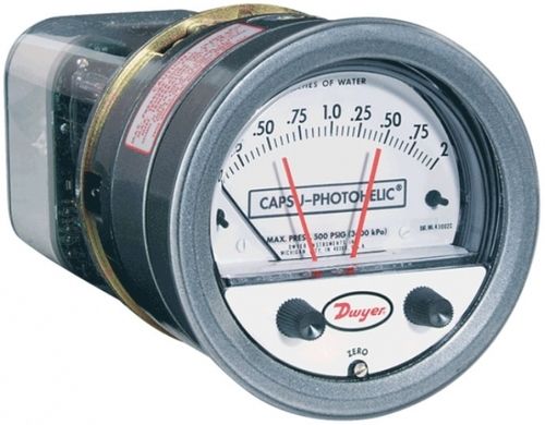 Dwyer Series 43000-0 Capsu-Photohelic Pressure Switch Gage 0-.5