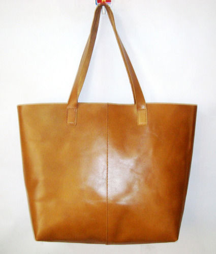 Brown Handmade Leather Shopper Bag