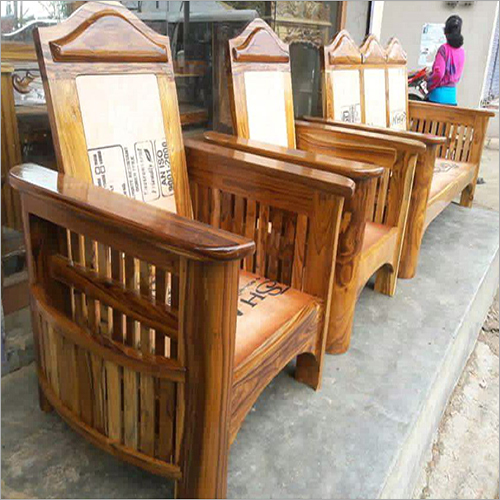 Simple Plain Teak Sofa Set