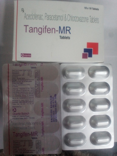 Aceclofenc 100mg + Paracetamol 325mg + Chlorzoxazone 250mg Tablets
