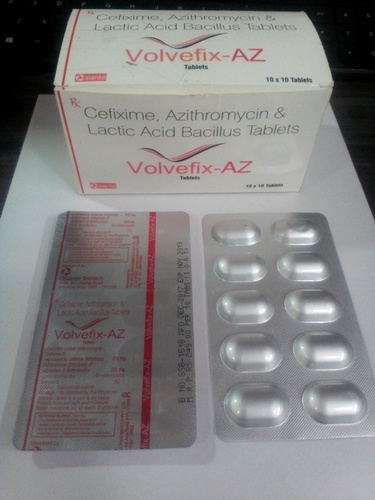 सेफ़िक्साइम 200Mg एज़िथ्रोमाइसिन 250Mg लैक्टिक एसिड बैसिलस 60Ms टैबलेट ड्रग सॉल्यूशंस