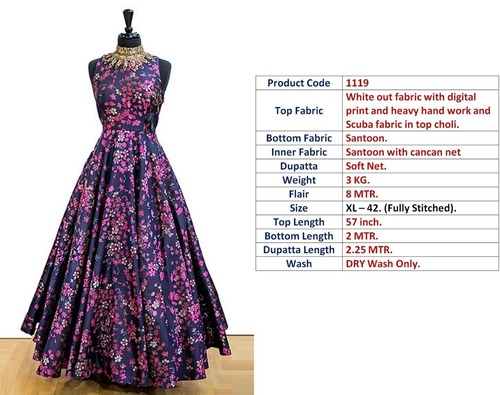 Designer Printed Gown