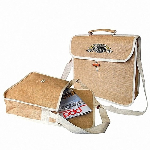 Jute Conference Laptop Bag - Jute Material, Brown Color | Eco-Friendly, Handcrafted Design for Professional Use and Shopping