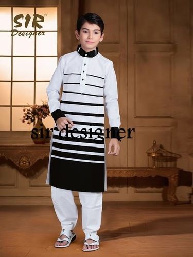White And Black Ready Made Pathani Suit at Best Price in Surat | Sir Tailor