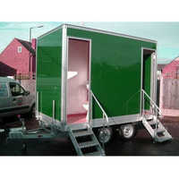 Portable Site Cabin - Pvc Container, 4-inch Wall Thickness, Green Color | Easily Assembled, Modular Use For Accommodation And Toilet With Sliding Windows