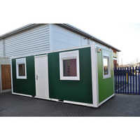 Steel Portable Cabin - Steel Material, 4 Thickness Wall Panel, Green Color | Eco-friendly, Modular, Weatherproof, Prefabricated Design, Sliding Pvc Windows, Versatile Use For House And Office