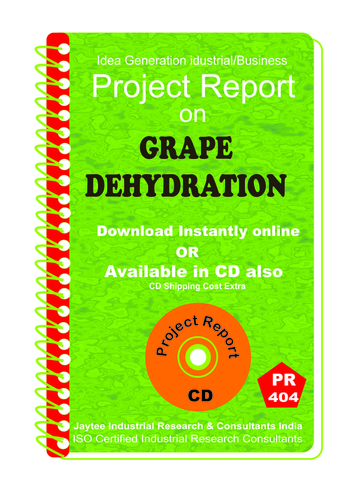 Grape Dehydration manufacturing Project Report eBook