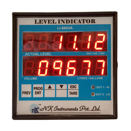 Digital Level & Volume Indicator For Non Linear Shaped Tank Current: 4 - 20 M Ampere (Amp)