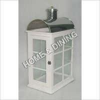 Wooden Lantern  With Dome Roof Ceramic Raw Material
