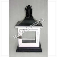 Wooden Lantern White 7 Black) Ceramic Raw Material