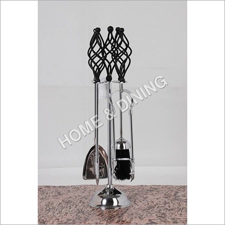 FIRESIDE TOOL SET BLK P.COAT, NICKEL